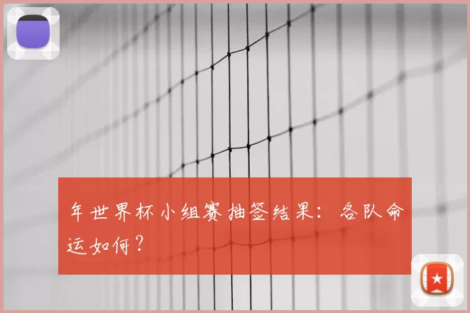 年世界杯小组赛抽签结果：各队命运如何？